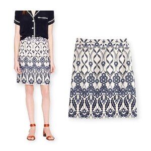 J. Crew Trellis blue and white floral skirt size 0